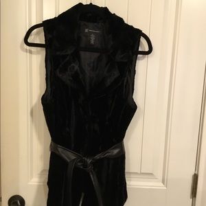 Inc Faux Fur Belted Vest